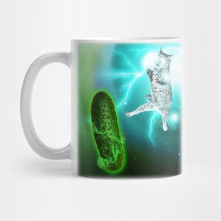 Cat Fighting Cucumber Mug